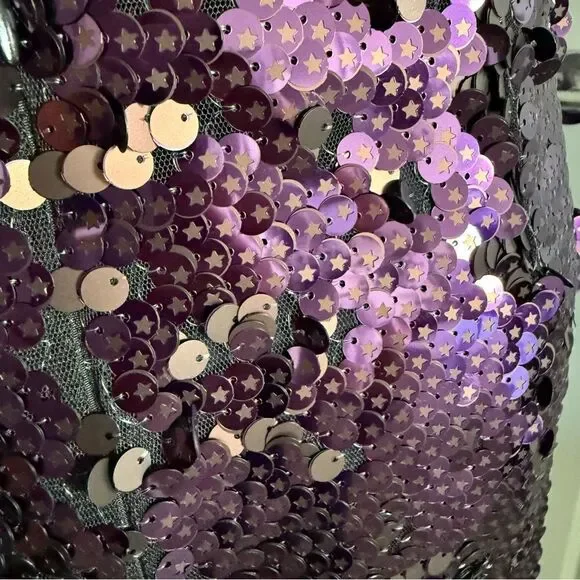 NWT Free People Star Bright Lilac Purple Sequin Two-Piece Matching Set Size 8 - Picture 6 of 10